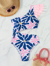 Cargar imagen en el visor de la galería, Traje De Baño De Un Solo Hombro con detalles floral