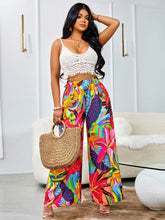 Cargar imagen en el visor de la galería, Pantalones anchos de pierna ancha para playa de verano con estampado tropical (estampado aleatorio)