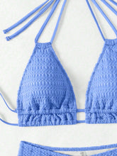 Cargar imagen en el visor de la galería, Conjunto de bikini con lazo en el cuello simple para mujer