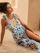 Cargar imagen en el visor de la galería, Conjunto de traje de baño de una pieza con estampado de fruta y falda
