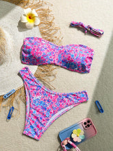 Cargar imagen en el visor de la galería, Conjunto de bikini con estampado con tirantes desmontables