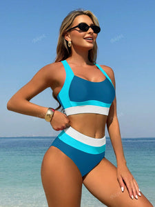 Conjunto de bikini de contraste para actividades y playa