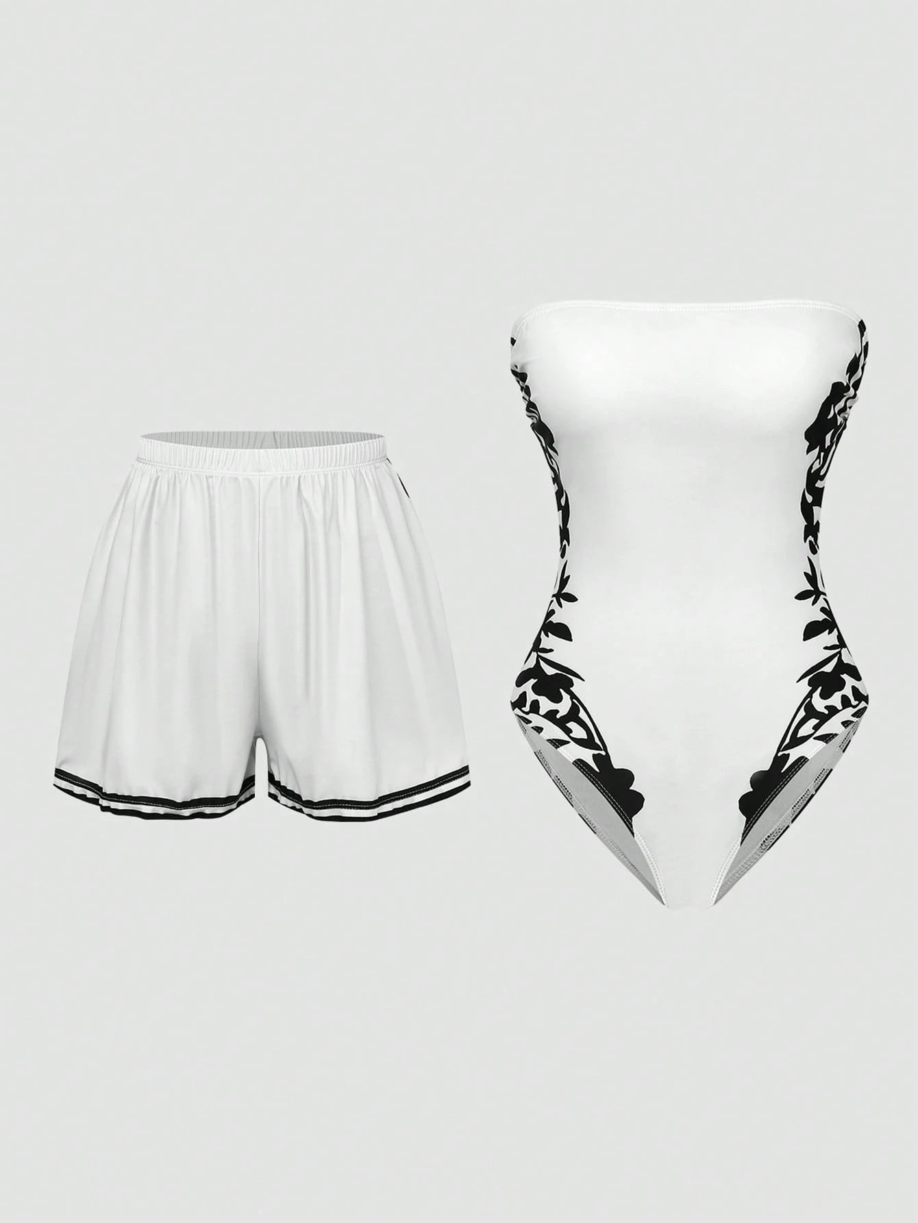 Conjunto premium de un solo pieza de shorts de estilo bohemio elegante