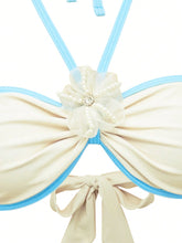 Cargar imagen en el visor de la galería, Set de 3 piezas con vestido de baño con manga y minifalda