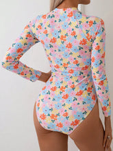 Cargar imagen en el visor de la galería, Traje de baño de manga larga con estampado floral