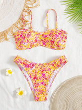 Cargar imagen en el visor de la galería, Conjunto de bikini con estampado con tirantes desmontables