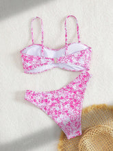Cargar imagen en el visor de la galería, Conjunto de bikini con estampado con tirantes desmontables