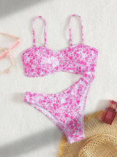 Cargar imagen en el visor de la galería, Conjunto de bikini con estampado con tirantes desmontables