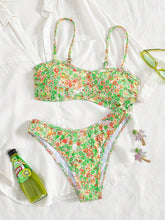 Cargar imagen en el visor de la galería, Conjunto de bikini con estampado con tirantes desmontables