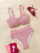 Cargar imagen en el visor de la galería, Conjunto de bikini de dos piezas con estampado de rayas