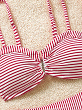 Cargar imagen en el visor de la galería, Conjunto de bikini de dos piezas con estampado de rayas