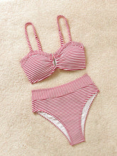 Cargar imagen en el visor de la galería, Conjunto de bikini de dos piezas con estampado de rayas