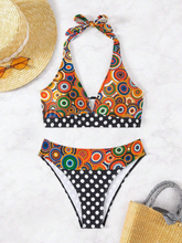 Cargar imagen en el visor de la galería, Conjunto de bikini de talla grande con estampado de lunares para verano en la playa