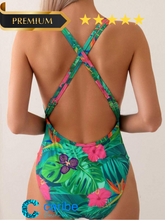 Cargar imagen en el visor de la galería, Traje De Baño De Una Pieza Ahuecado Con Estampado Tropical