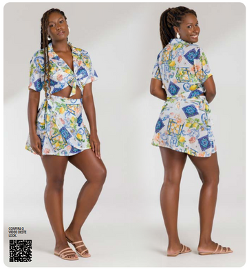 SALIDA 5557 - CAMISA CROPPED AMARRAÇÃO FRONTAL