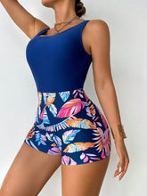 Cargar imagen en el visor de la galería, Traje de baño de una pieza con estampado tropical y espalda baja