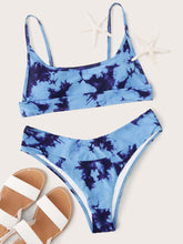 Cargar imagen en el visor de la galería, 👙Bikini cortado alto de tie dye    Caribe Beachwear