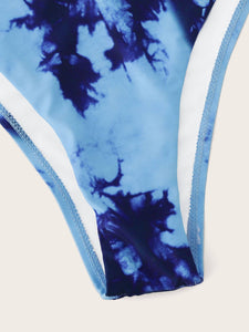 👙Bikini cortado alto de tie dye    Caribe Beachwear