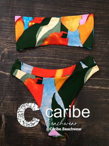 👙Bikini bandeau con nudo delantero    Caribe Beachwear