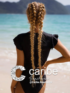 Bikini ba&ntilde;ador una pieza fruncido con cremallera delantera    Caribe Beachwear