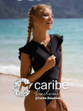 Cargar imagen en el visor de la galería, Bikini ba&ntilde;ador una pieza fruncido con cremallera delantera    Caribe Beachwear