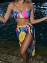 Cargar imagen en el visor de la galería, 👙Bikini con estampado con falda de playa (3 Piezas)    Caribe Beachwear