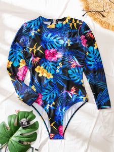 Ba&ntilde;ador una pieza tropical    Caribe Beachwear