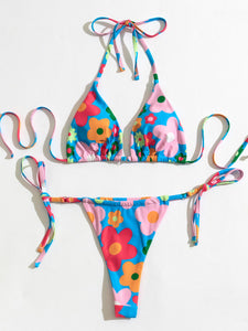 👙Bikini tanga tri&aacute;ngulo floral    Caribe Beachwear