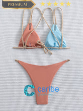 Cargar imagen en el visor de la galería, 👙Bikini con tanga tri&aacute;ngulo de color combinado    Caribe Beachwear