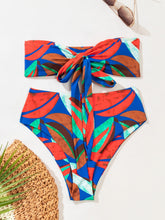 Cargar imagen en el visor de la galería, 👙Bikini de cintura alta bandeau tropical    Caribe Beachwear