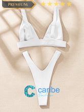 Cargar imagen en el visor de la galería, 👙Bikini cortado alto de cuello V    Caribe Beachwear