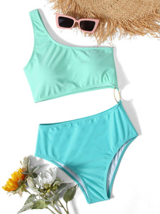 Ba&ntilde;ador una pieza con aro de dos  colores    Caribe Beachwear