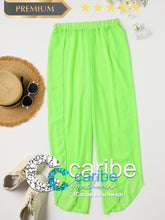 Cargar imagen en el visor de la galería, Pareos Partici&oacute;n Liso  L / Verde Lima  Caribe Beachwear