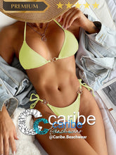 Cargar imagen en el visor de la galería, 👙Bikini Anilla Liso Elegante  XL / Amarillo  Caribe Beachwear